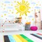 Large Sun & Cloud Wall Decals – 12 Sheets Watercolor Stickers for Girls’ Bedroom & Kids’ Room